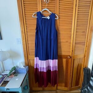 Maxi color block dress.